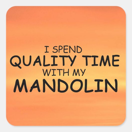 Quality Time Mandolin Square Sticker (Voorkant)