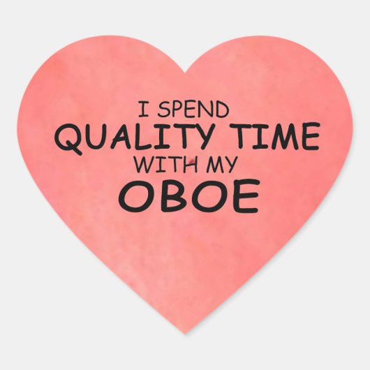 Quality Time Oboe Heart Sticker (Voorkant)