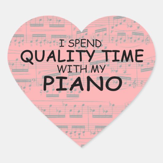 Quality Time Piano Heart Sticker (Voorkant)