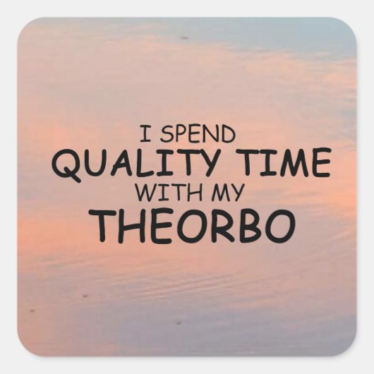 Quality Time Theorbo Square Sticker (Voorkant)