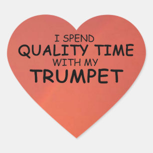 Quality Time Trumpet Heart Sticker