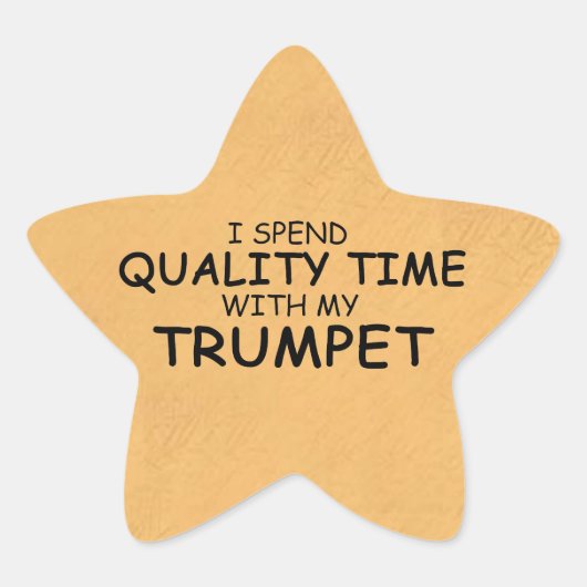 Quality Time Trumpet Star-Sticker Ster Sticker (Voorkant)