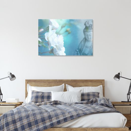 Quan Yin, 36 inch x 24 inch - GROOT Canvas Afdruk (Insitu (Slaapkamer))