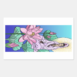 Quan Yin (Kuan Yin) in de Lotus Rechthoekige Sticker