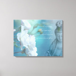 Quan Yin, serenity quote, 24 x 18 inch - MEDIUM Canvas Afdruk