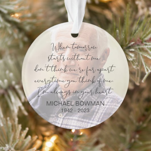 Quand Demain Commence Sans Moi Ornement Acrylique (Arbre)