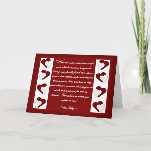 Quand deux âmes… Carte de voeux de citation de (Devant)