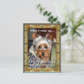 Quand je réveille carte postale personnalisable (Debout devant)