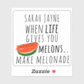 Quand La Vie Vous Donne Melons Amusants Sticker Wa (Feuille)