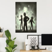 Quand l'alien vient pour vous | AI Art Poster (Bureau à domicile)