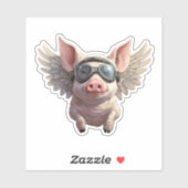 Quand les cochons volent avec un autocollant Googl (Feuille)