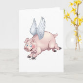 Quand les porcs pilotent la carte de voeux (Fleur jaune)