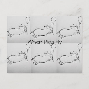 Quand les porcs volent carte postale