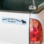 Quand mon chien est Happy v11 Bumper Sticker (Sur camion)