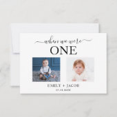 Quand Nous Étions Âge Photo Carte Plat Mariage ten (Devant)