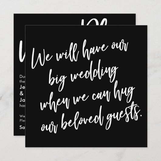 Quand nous pouvons serrer la carte Mariage Black P (Devant / Derrière)