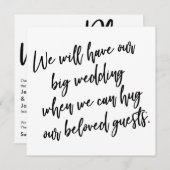 Quand nous pouvons serrer la carte Mariage reporté (Devant / Derrière)