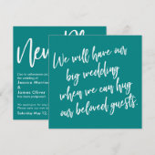 Quand nous pouvons serrer la carte Mariage Turquoi (Devant / Derrière)