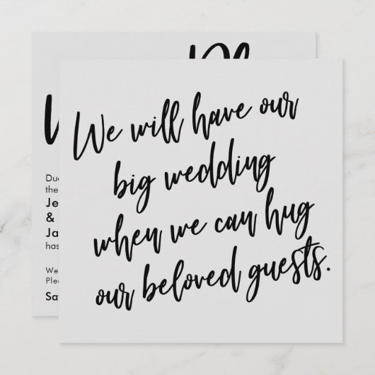 Quand on peut serrer la carte Mariage reportée Gri (Devant / Derrière)