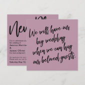 Quand on peut serrer la carte Mariage reportée Mau (Devant / Derrière)