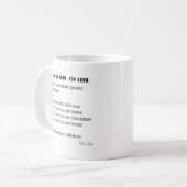 Quand vous connaissez l'amour poème café tasse de (Devant gauche)