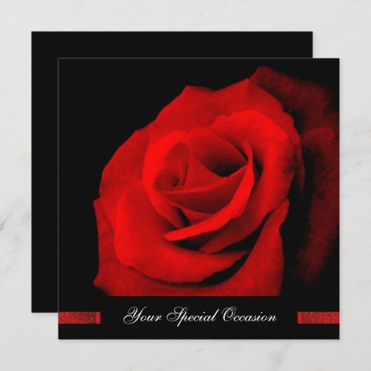 Quand vous souriez/Rose rouge vos Invitations d'oc (Devant / Derrière)