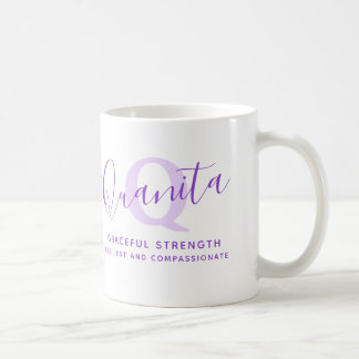 Quanita naam betekenis monogram Z paars Koffiemok