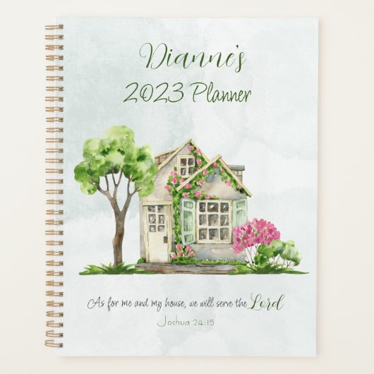 Quant à moi et ma maison Bible Verse Aquarelle (Devant)