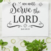 "Quant à moi et ma maison" Serviette de thé de cui (Plié)