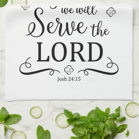 "Quant à moi et ma maison" Serviette de thé de cui (Plié)