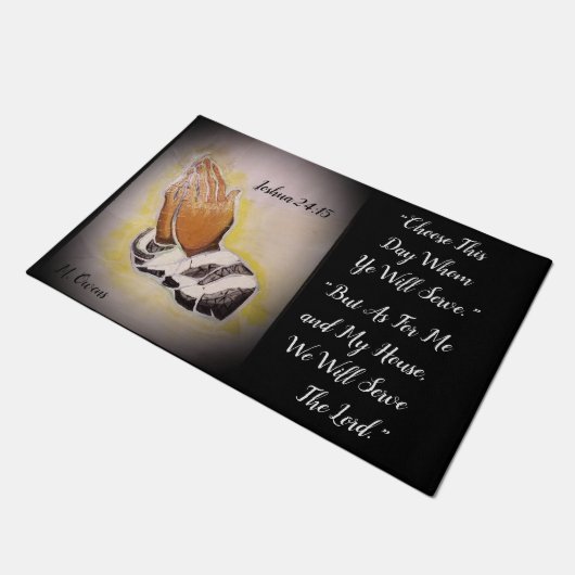 "Quant à moi et ma maison" Tapis ou natte (Incliné)