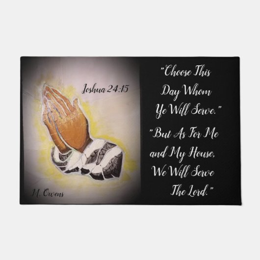 "Quant à moi et ma maison" Tapis ou natte (Devant)