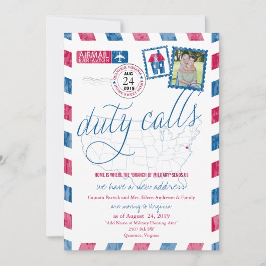 Quantico, Virginia militaire verhuizing aankondigi Kaart (Voorkant)