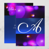 QUANTUM BUBBEL MONOGRAM paars blauw Kaart (Voorkant / Achterkant)