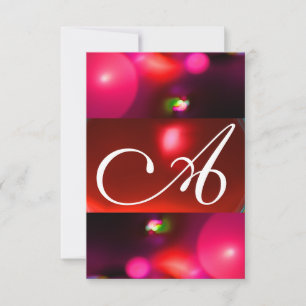 QUANTUM BUBBEL MONOGRAM rood zwart roze rsvp Kaart