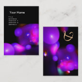 QUANTUM BUBBLES MONOGRAM Vibrant paars Visitekaartje (Voorkant / Achterkant)