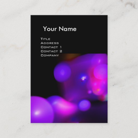 QUANTUM BUBBLES MONOGRAM Vibrant paars Visitekaartje (Voorkant)