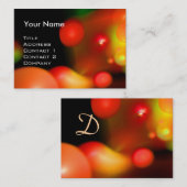 QUANTUM BUBBLES MONOGRAM Vibrant roze rood Visitekaartje (Voorkant / Achterkant)