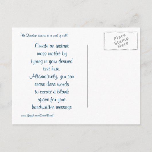 Quantum Calling Custom Aankondigingskaart (Achterkant)