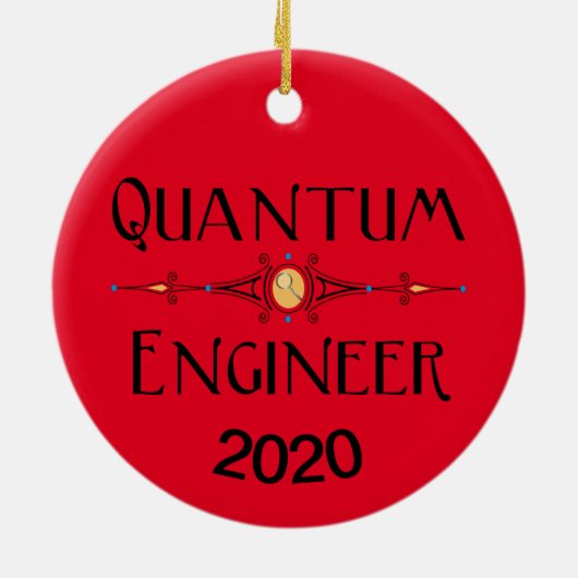 Quantum Engineer Line Keramisch Ornament (Achterkant)