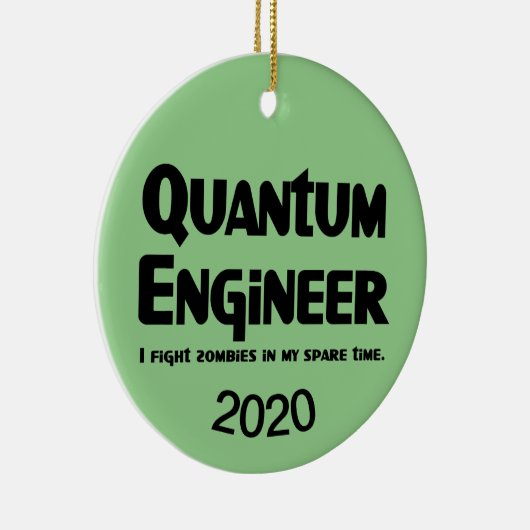 Quantum Engineer Zombie Fighter Keramisch Ornament (Rechts)