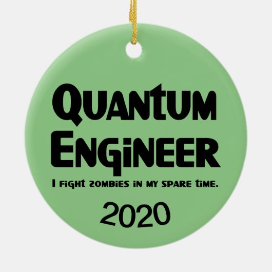 Quantum Engineer Zombie Fighter Keramisch Ornament (Achterkant)