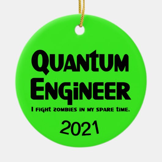 Quantum Engineer Zombie Fighter Keramisch Ornament (Voorkant)