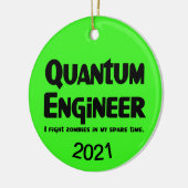 Quantum Engineer Zombie Fighter Keramisch Ornament (Links)