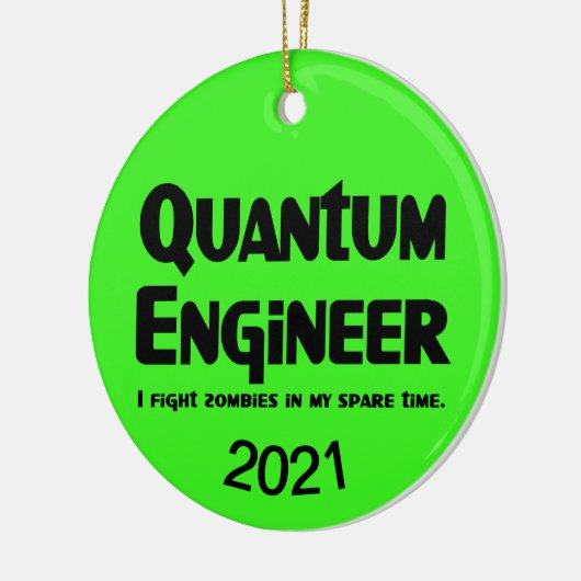 Quantum Engineer Zombie Fighter Keramisch Ornament (Links)