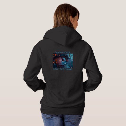 Quantum Eye choses femmes sweat à capuche noir dos (Dos entier)