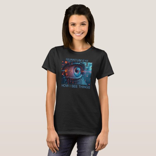 Quantum Eye choses pour femmes T-shirt noir (Devant entier)