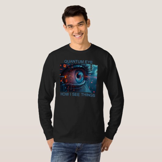 Quantum Eye Dingen mannen zwart shirt met lange mo (Voorkant volledig)