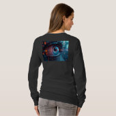 Quantum Eye femmes à manches longues noir T-shirt (Dos entier)