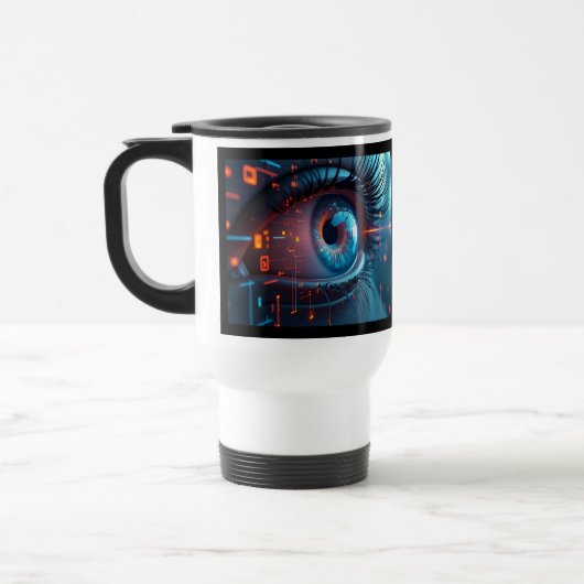 Quantum Eye main droite Voyage banlieue mug (Gauche)